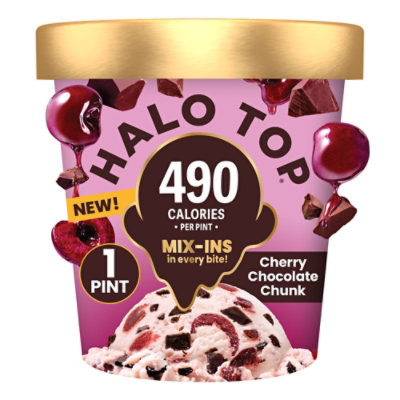 Halo Top Icecream Cherry Chocolate Chunkm Pint - 16 FZ - Image 1