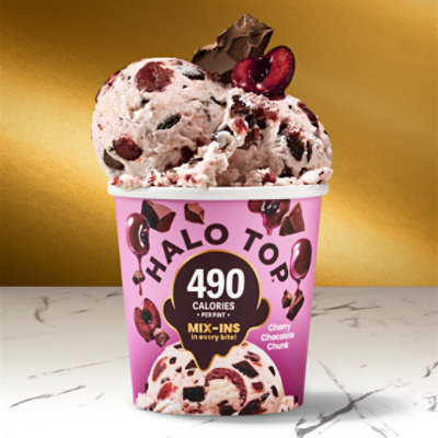 Halo Top Cherry Chocolate Chunk Lower Calorie Light Ice Cream Pint - 16 Fl. Oz. - Image 2
