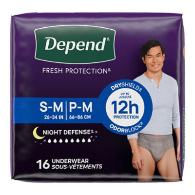 Depend Night Defense Overnight S/M Men's Adult Incontinence Underwear - 16 Count - Image 8
