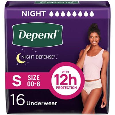 Depend Night Defns Ovrnt Underwear Blsh Female Small 16 - 16 CT - Image 1