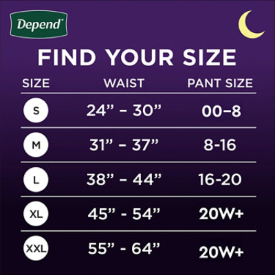 Depend Night Defns Ovrnt Underwear Blsh Female Small 16 - 16 CT - Image 2