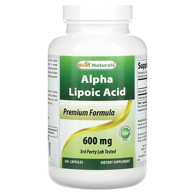 Best Naturals Alpha Lipoic Acid, 600 mg, 240 Capsules - Image 1