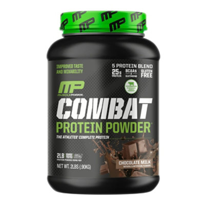 MusclePharm Combat Protein Powder, Chocolate Milk, 2 lbs (0.9 kg) - Image 1