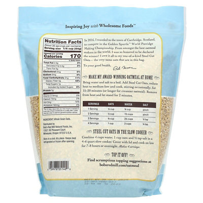 Bobs Red Mill Steel Cut Oats, Whole Grain, 54 oz (1.53 kg) - Image 2