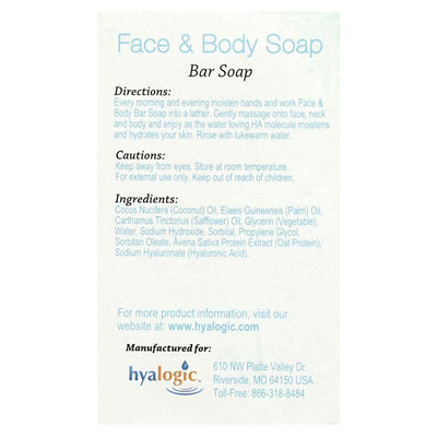 Hyalogic Face  Body Bar Soap With Hyaluronic Acid, 4 oz (113.4 g) - Image 2