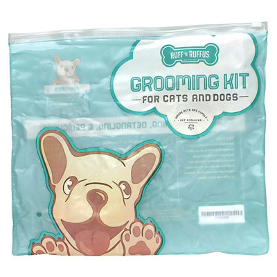 Ruff N Ruffus Grooming Kit for Cats and Dogs, Deshedding Brush  Nail Clipper, Aqua, 1 Deshedding Brush, 1 Nail Clipper - Image 1