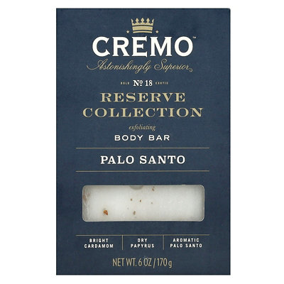 Cremo Reserve Collection, Exfoliating Body Bar, Palo Santo, 6 oz (170 g) - Image 1