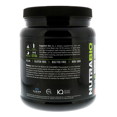 NutraBio Intra Blast, Intra Workout Amino Fuel, Tropical Fruit Punch, 1.6 lb (717 g) - Image 3