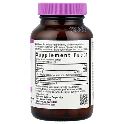 Bluebonnet Nutrition CoQ10, 120 Vegetarian Softgels - Image 2