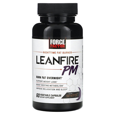 Force Factor LeanFire PM, Nighttime Fat Burner, 60 Vegetable Capsules - Image 1