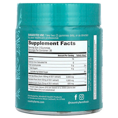 Country Farms Irish Sea Moss Gummies, Green Apple , 60 Gummies - Image 2