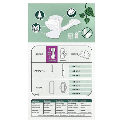Natracare Panty Liners, Organic Cotton Cover, Tanga, 30 Liners - Image 2