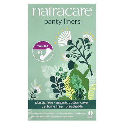 Natracare Panty Liners, Organic Cotton Cover, Tanga, 30 Liners - Image 1