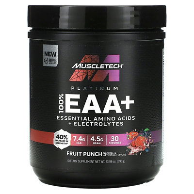 MuscleTech Platinum 100 EAA, Fruit Punch, 13.86 oz (393 g) - Image 1