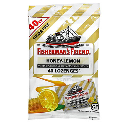 Fishermans Friend Menthol Cough Suppressant Lozenges, Sugar Free, HoneyLemon, 40 Lozenges - Image 1