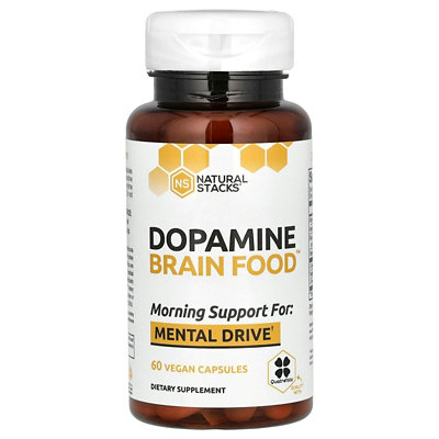 Natural Stacks Dopamine Brain Food, 60 Vegan Capsules - Image 1