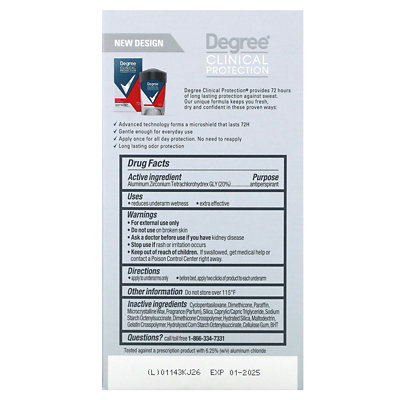Degree Men, Clinical Protection, Antiperspirant Deodorant, Soft Solid, Sport Strength, 1.7 oz (48 g) - Image 3