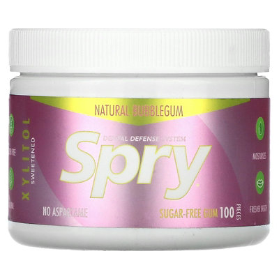 Xlear Spry, Chewing Gum, Natural Bubblegum, Sugar Free, 100 Pieces - Image 1
