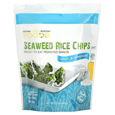 California Gold Nutrition Foods, Seaweed Rice Chips, Salt  Vinegar, 2 oz (57 g) - Image 1