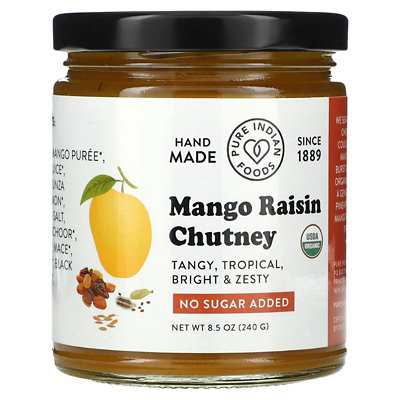 Pure Indian Foods Mango Raisin Chutney, 85 oz 240 g - Image 1