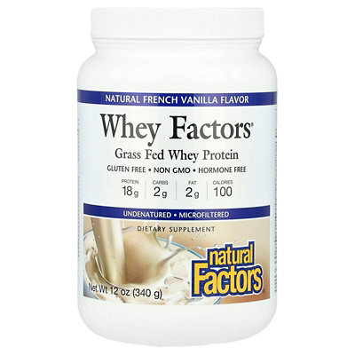Natural Factors Whey Factors, Grass Fed Whey Protein, Natural French Vanilla, 12 oz (340 g) - Image 1