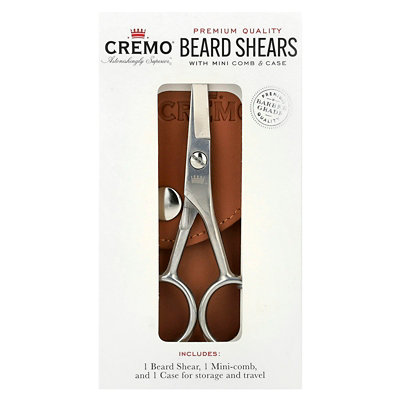 Cremo Premium Quality Beard Shears with Mini Comb  Case, 3 Piece Kit - Image 2