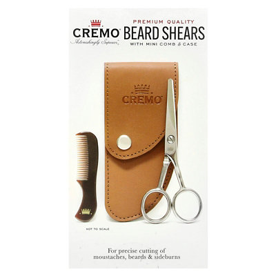 Cremo Premium Quality Beard Shears with Mini Comb  Case, 3 Piece Kit - Image 3