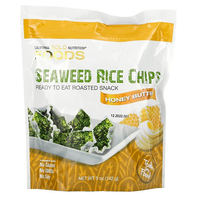 California Gold Nutrition Seaweed Rice Chips, Honey Butter, 5 oz (142 g) - Image 1
