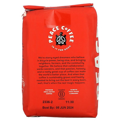 Peace Coffee Organic Black Squirrel Expresso Blend, Medium Roast, Whole Bean, 12 oz (340 g) - Image 2