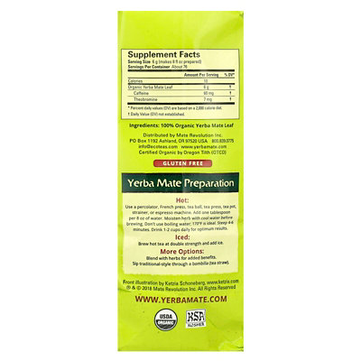 EcoTeas Yerba Mate Pure Leaf Loose Tea, Unsmoked, Green Energy, 16 oz (454 g) - Image 2