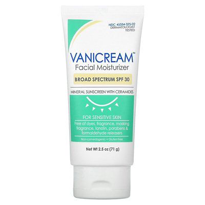 Vanicream Facial  Moisturizer, Mineral Sunscreen with Ceramides, For Sensitive Skin,  SPF 30, 2.5 oz (71 g) - Image 1