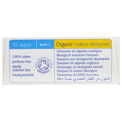 Natracare Organic Cotton Tampons, Super, 10 Tampons - Image 3