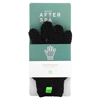 AfterSpa Exfoliating Gloves, Black, 1 Pair - Image 1