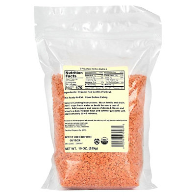 Bergin Fruit and Nut Company Organic Red Lentils, 19 oz (539 g) - Image 2