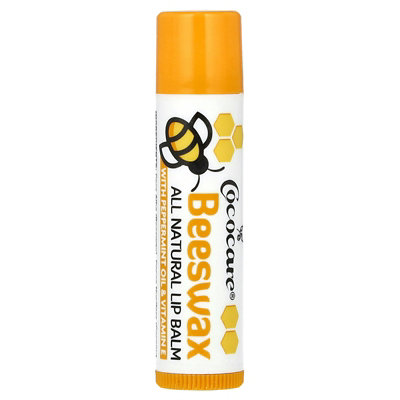 Cococare All Natural Lip Balm, Beeswax, 0.15 oz (4.2 g) - Image 1