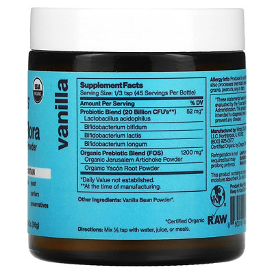 Sunbiotics Friendlier Flora Probiotic  Prebiotic Powder, Vanilla, 2 oz (56 g) - Image 2