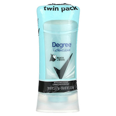 Degree UltraClear, Black  White, Antiperspirant Deodorant, 2 Pack, 2.6 oz (74 g) Each - Image 2