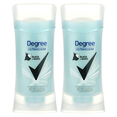 Degree UltraClear, Black  White, Antiperspirant Deodorant, 2 Pack, 2.6 oz (74 g) Each - Image 1