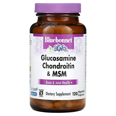 Bluebonnet Nutrition Glucosamine Chondroitin  MSM, 120 Vegetable Capsules - Image 1