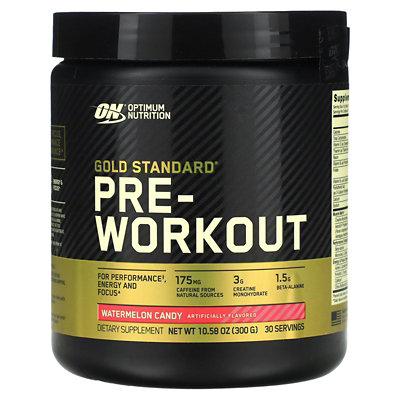 Optimum Nutrition Gold Standard PreWorkout, Watermelon Candy, 10.58 oz (300 g) - Image 1