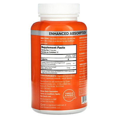Qunol Turmeric, 2,250 mg, 90 Capsules (750 mg per Capsule) - Image 2