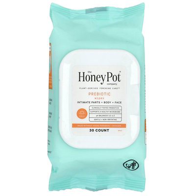 The Honey Pot Company Prebiotic Wipes, 30 Count - Image 1