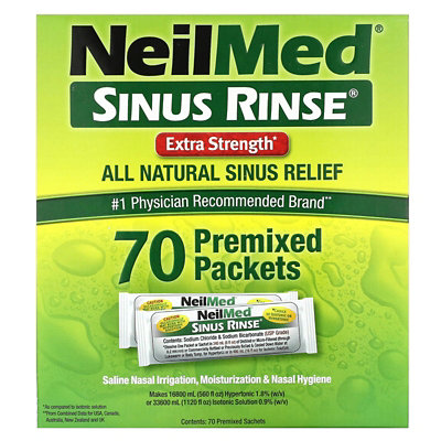 NeilMed Sinus Rinse, Extra Strength, 70 Premixed Packets - Image 1