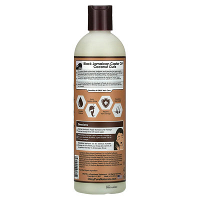 Okay Pure Naturals Black Jamaican Castor Oil, Coconut Curls, Shampoo, 12 fl oz (355 ml) - Image 2