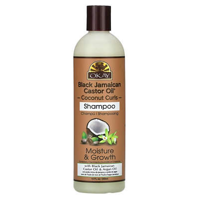 Okay Pure Naturals Black Jamaican Castor Oil, Coconut Curls, Shampoo, 12 fl oz (355 ml) - Image 1