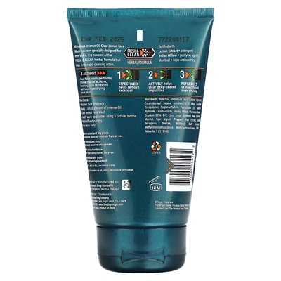 Himalaya Men, Intense Oil Clear, Lemon Face Wash, 3.4 fl oz (100 ml) - Image 2