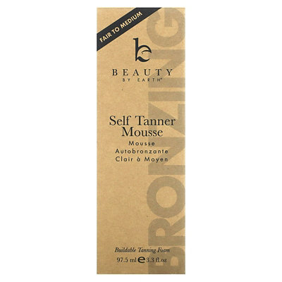Beauty By Earth Self Tanner Mousse, Fair to Medium, 3.3 fl oz (97.5 ml) - Image 2