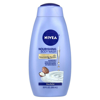 Nivea Nourishing Body Wash, Shea Butter, 20 fl oz (591 ml) - Image 1