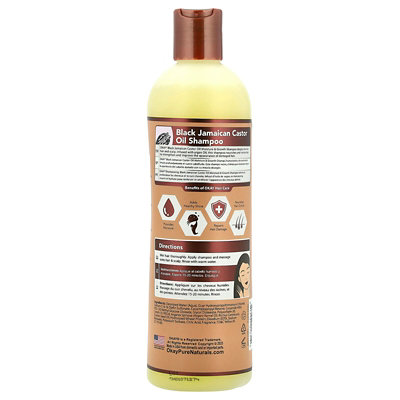Okay Pure Naturals Black Jamaican Castor Oil, Shampoo, 12 fl oz (355 ml) - Image 2