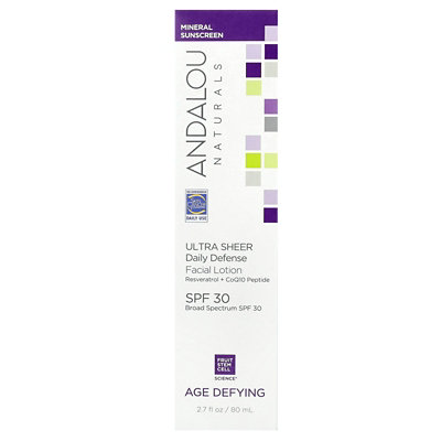 Andalou Naturals Ultra Sheer Daily Defense, Facial Lotion, SPF 30, 2.7 fl oz (80 ml) - Image 2
